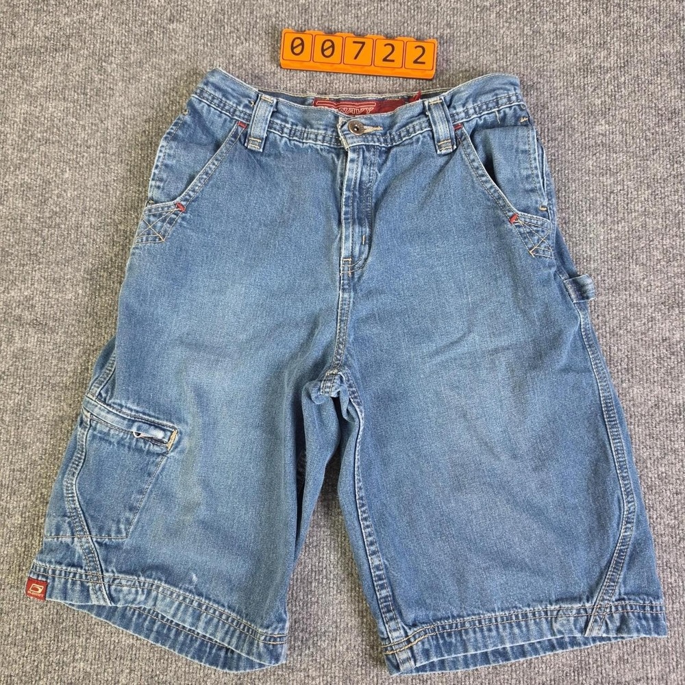 Boys Y2K 2000s Old Navy Baggy Blue Denim Shorts Size 14